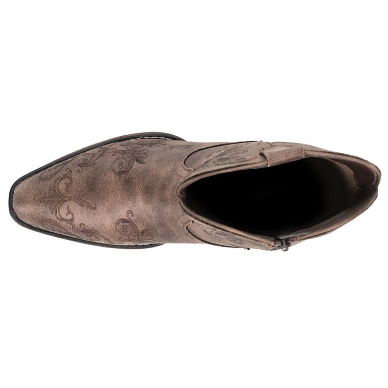 ROPER بوتات كاجوال قصيرة للنساء بتطريز وقدم مقصوصة بكعب منخفض 1-2" - بني - مقاس 8 B - Image 4